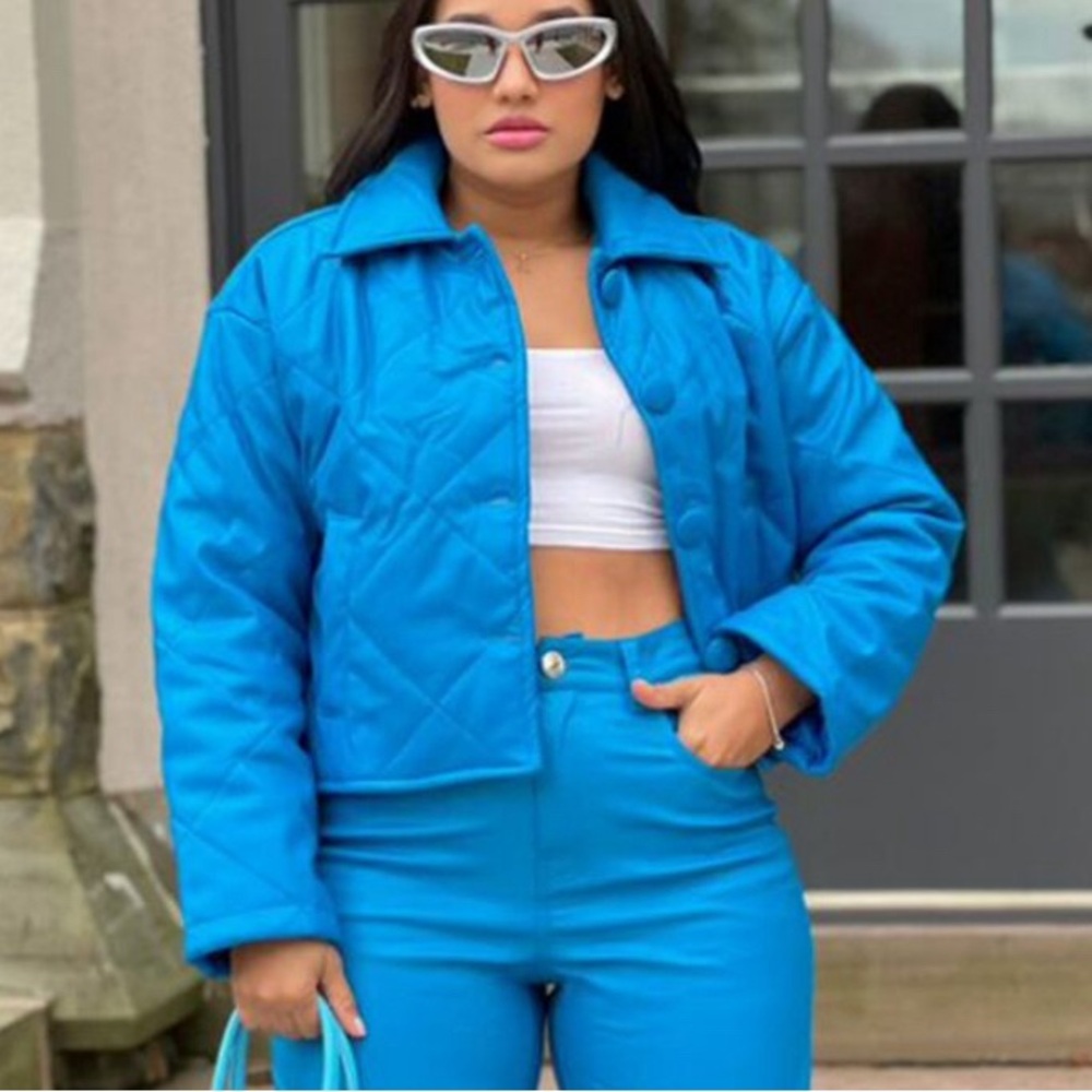 Faux Leather Quilted Jacket